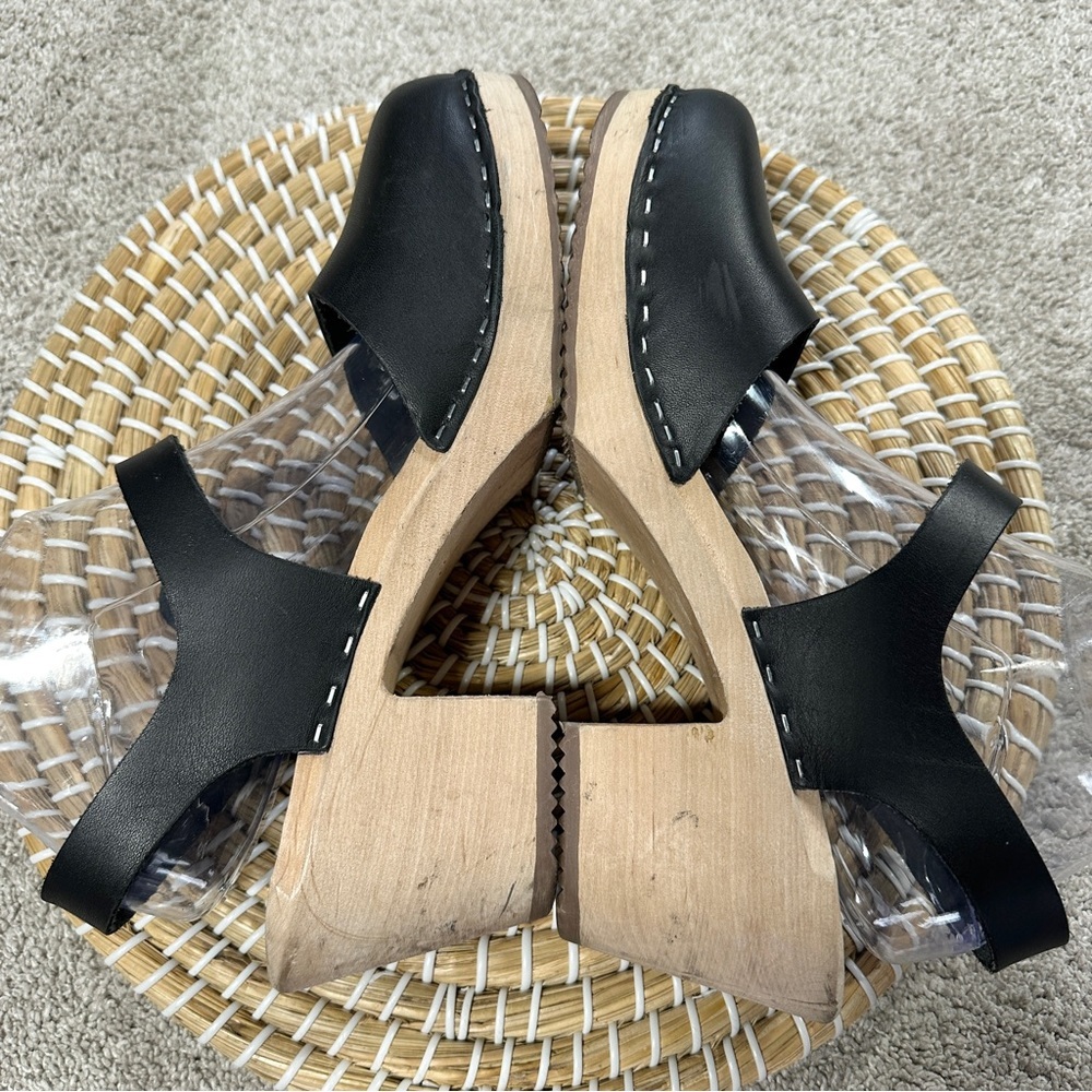 Lotta from Stockholm Women’s Highwood Mary Jane Leather Clogs in Black EU 42 - Picture 8 of 15